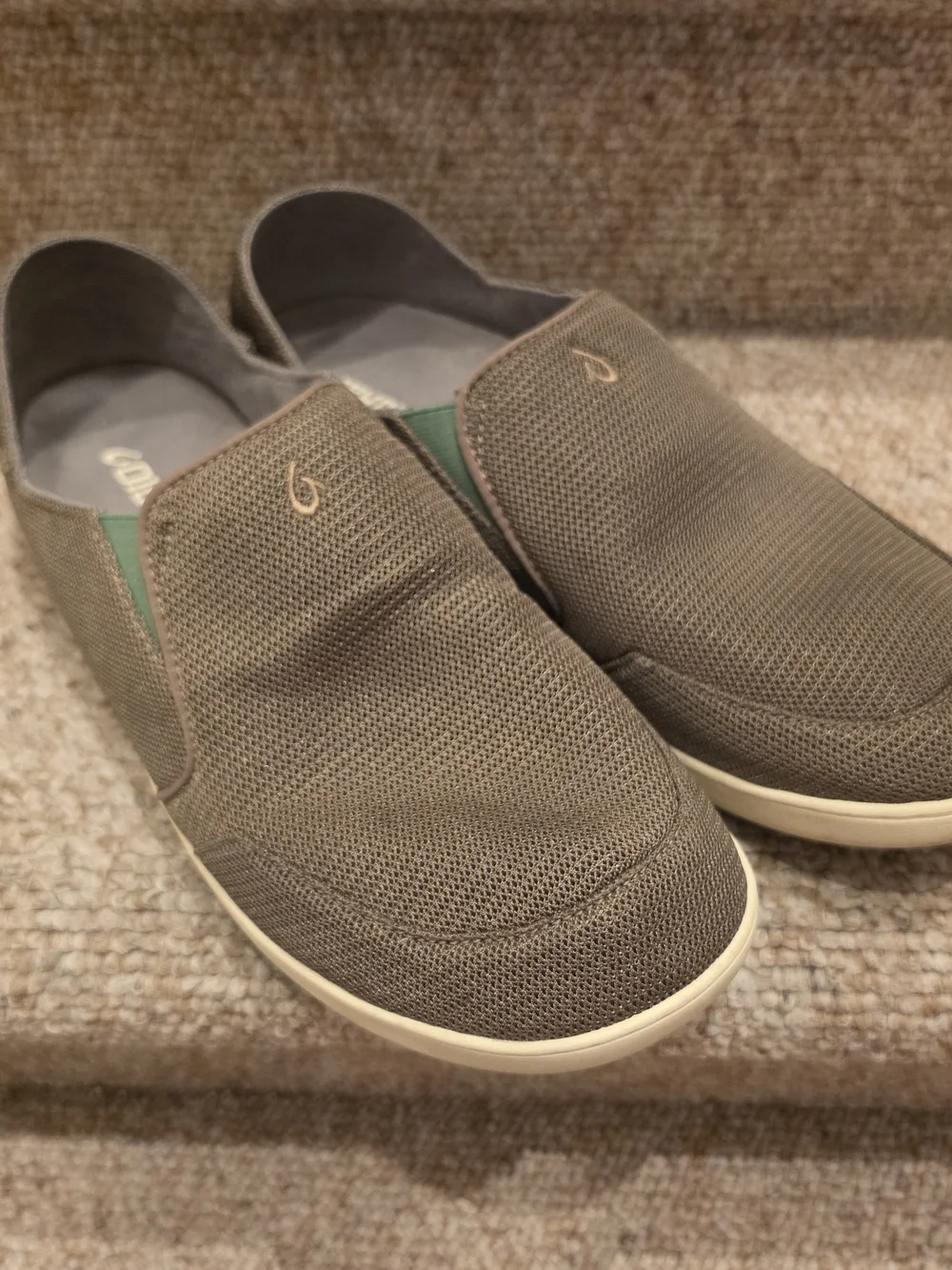 Olukai Nohea Mesh Loafers Men's 12 Mustang/Lime Peel Casual Slip On Shoes